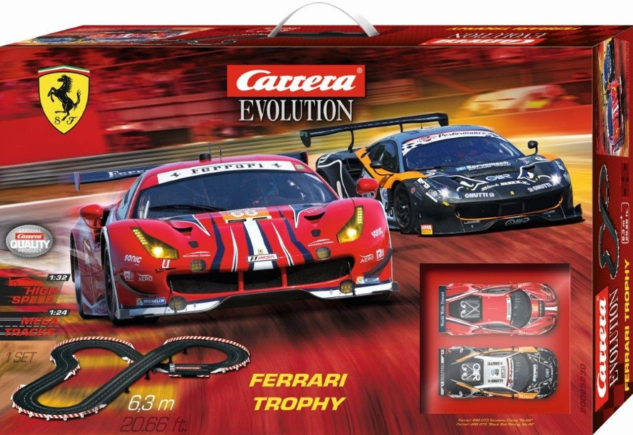 25230 Carrera Evolution Ferrari Trophy 1:32 Slot Car Set - Great Traditions