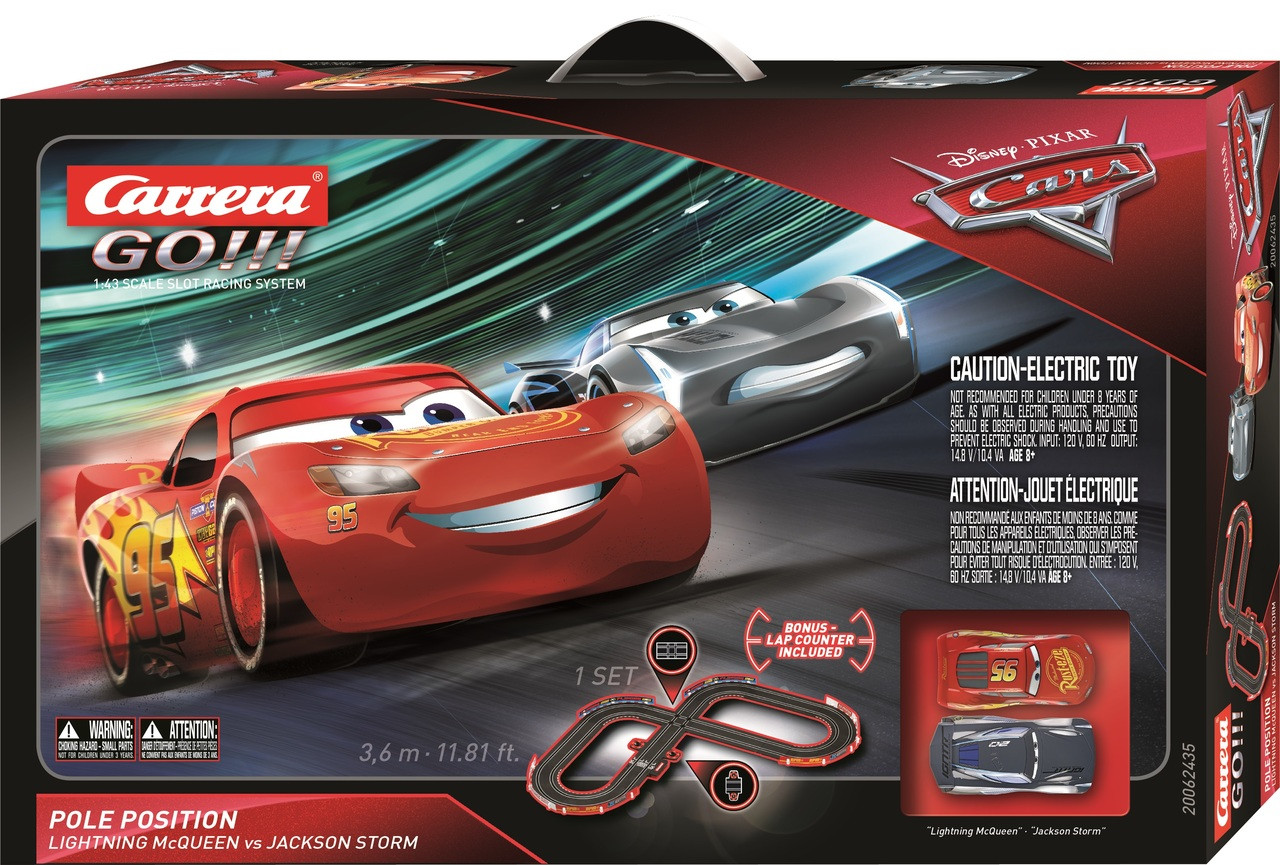 62435 Carrera Go Disney Pixar Cars 3 Pole Position Slot Car Set