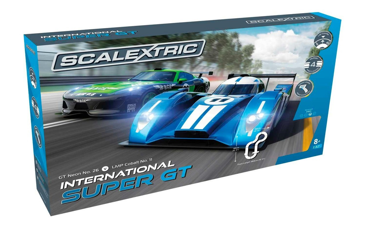 C1369T Scalextric International Super GT 1:32 Slot Car Set Great