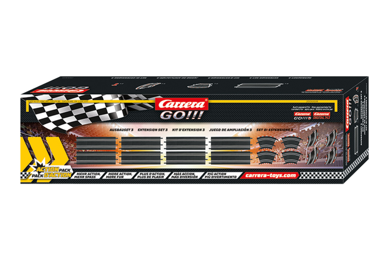 61614 Carrera GO!!! Extension Set 3 1:43 Slot Car Track - Great
