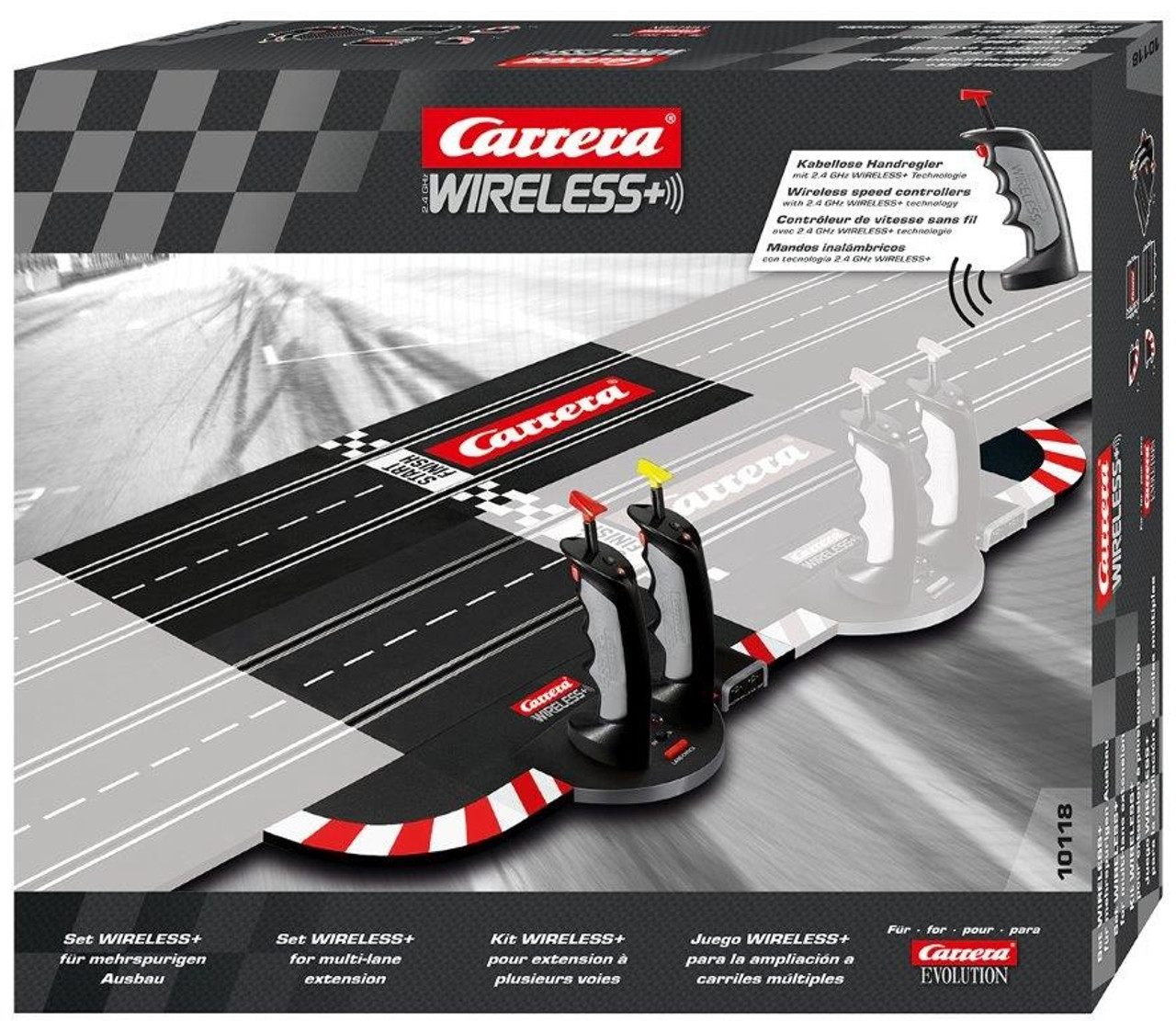 10118 Carrera Evolution Wireless 2.4 GHz Set Analog Multilane Extension1:24  Slot Car Track