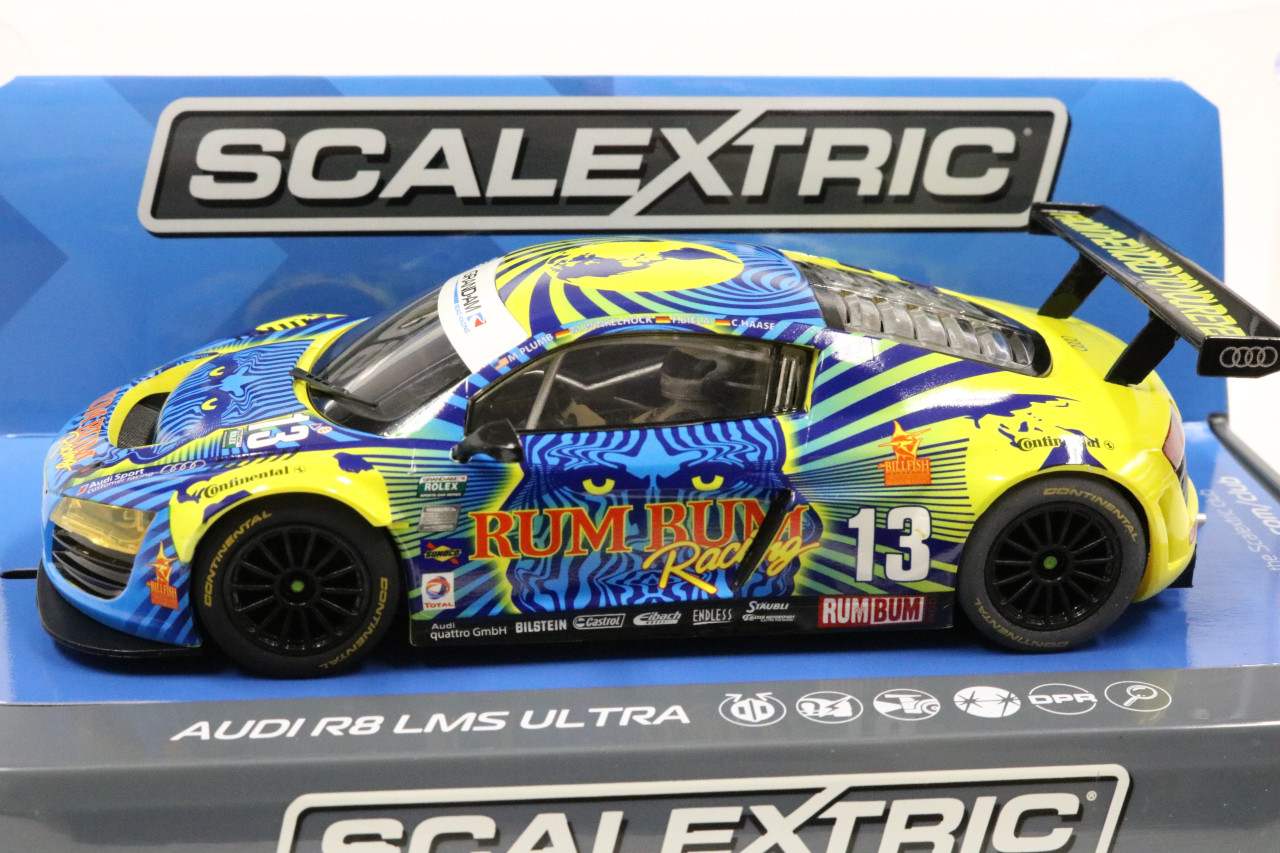 C3854 Scalextric Audi R8 LMS Rum Bum Racing, #13 1/32 Slot Car