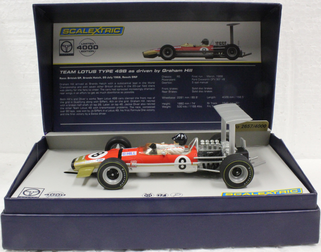 C3543A Scalextric Lotus 49 F1 Graham Hill, #8 Limited Edition 1:32 