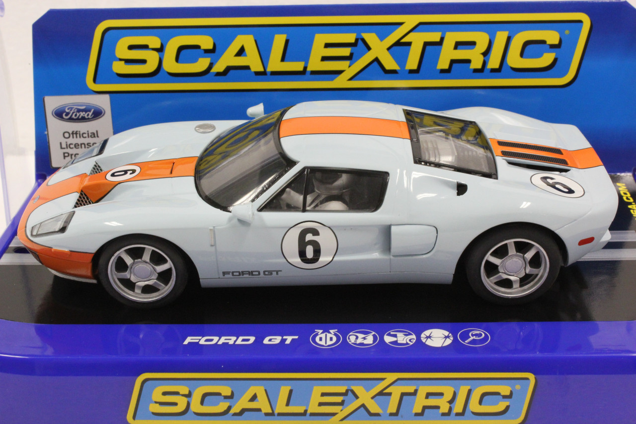 C4034 Scalextric Ford GT GTE Gulf Edition, #19 1:32 Slot Car *DPR* - Great  Traditions