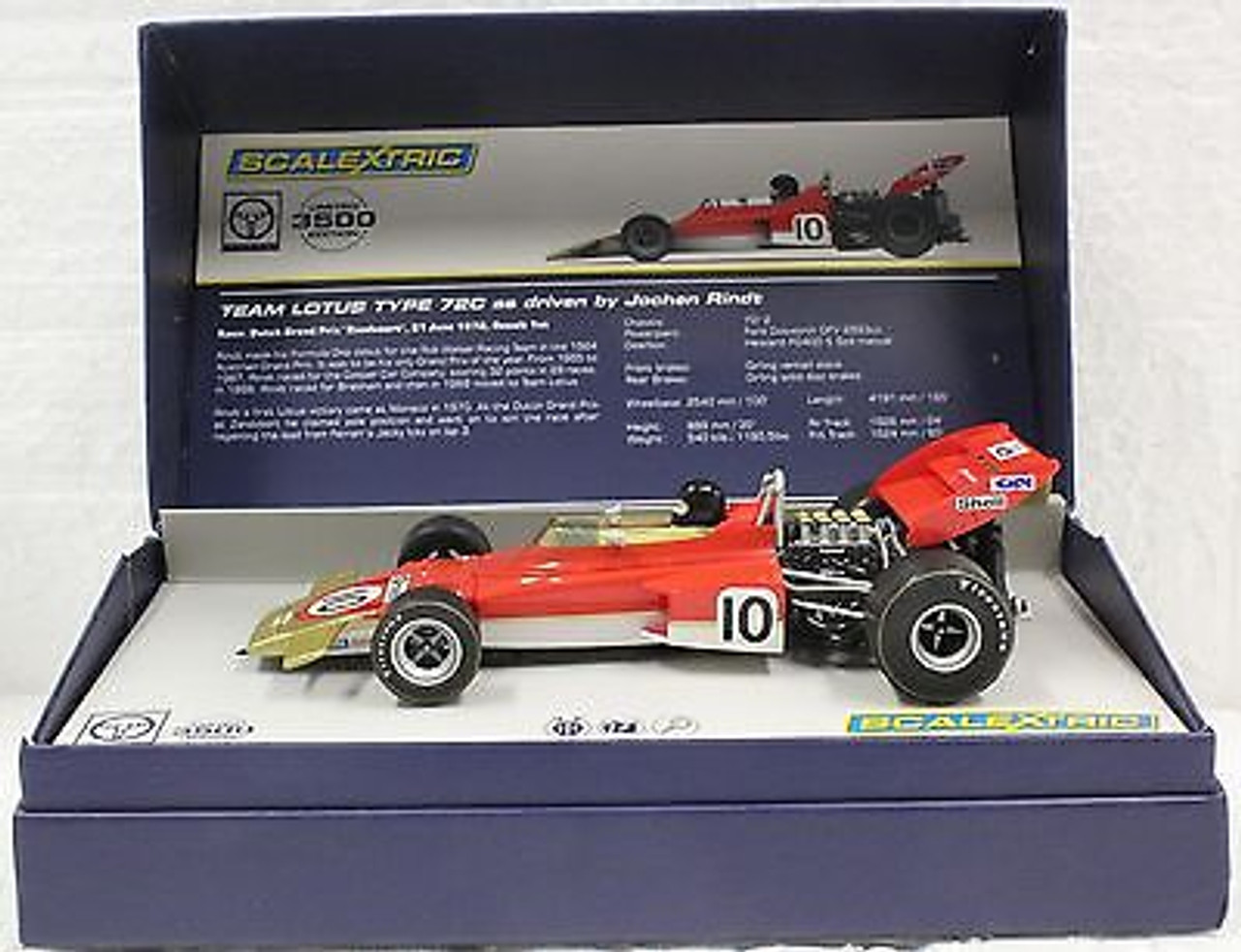 C3542A Scalextric Lotus 72C F1 Jochen Rindt, #10 Limited Edition 1/32 Slot  Car