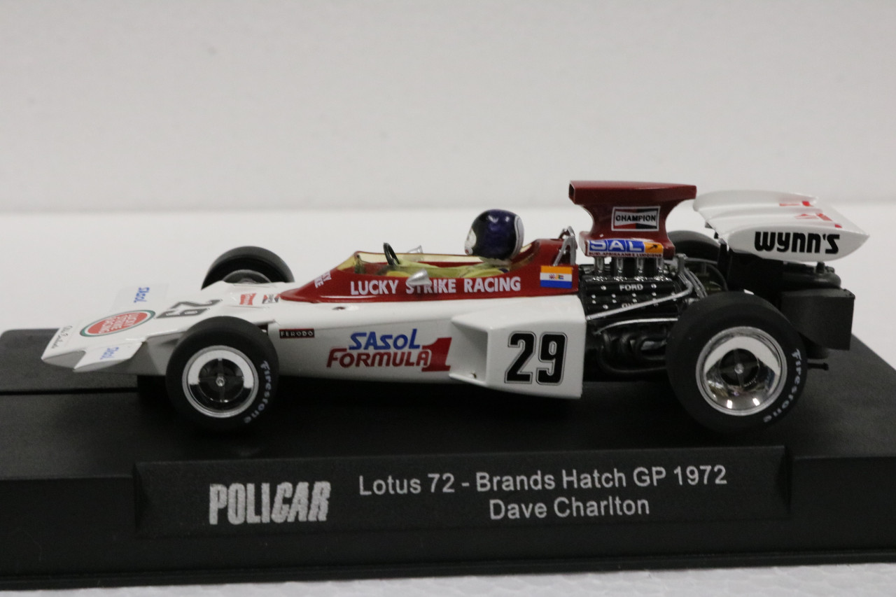 CAR02E Policar Lotus 72 British GP, Brands Hatch 1972 - Dave Charlton, #29  1:32 Slot Car