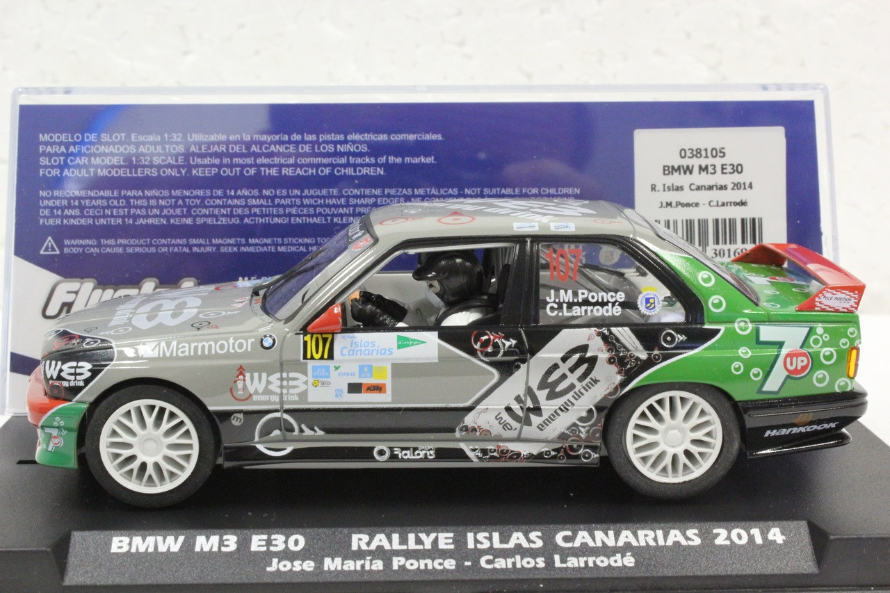 038105 Fly BMW M3 E30 Rallye Islas Canarias 2014 Jose Maria Ponce/Carlos  Larrode 1:32 Slot Car