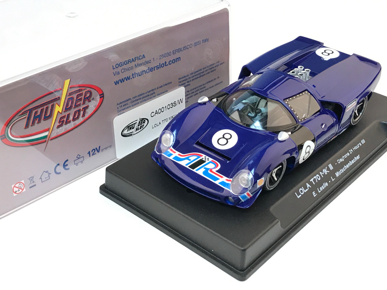 CA00103S/W Thunderslot Lola T70 MKIII Daytona 24 Hours 1969 #8 1