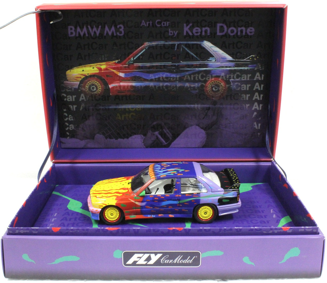 99022/E300 Fly BMW M3 E30 Ken Done Art Car 1:32 Slot Car - Great