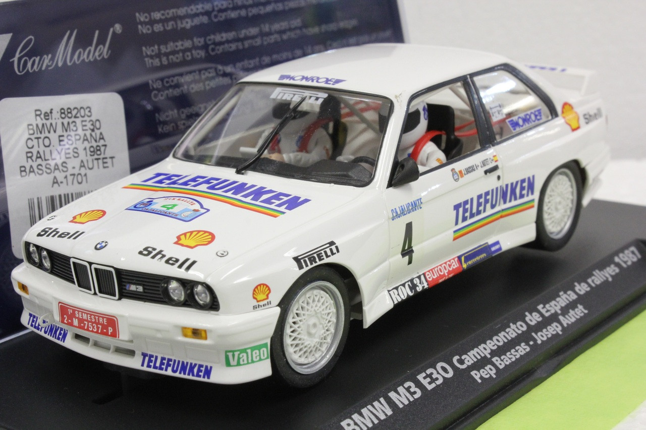 A1701 Fly BMW M3 E30 Campeonato de Espana de Rallyes 10987 1:32 Slot Car