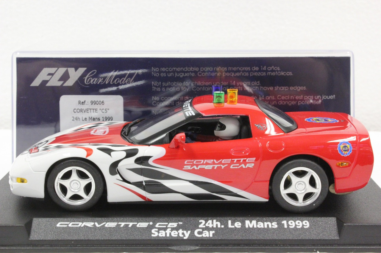 A583L Fly Corvette C5 24H Le Mans 1999 Safety Car with Lights 1:32 Slot Car - Great Traditions