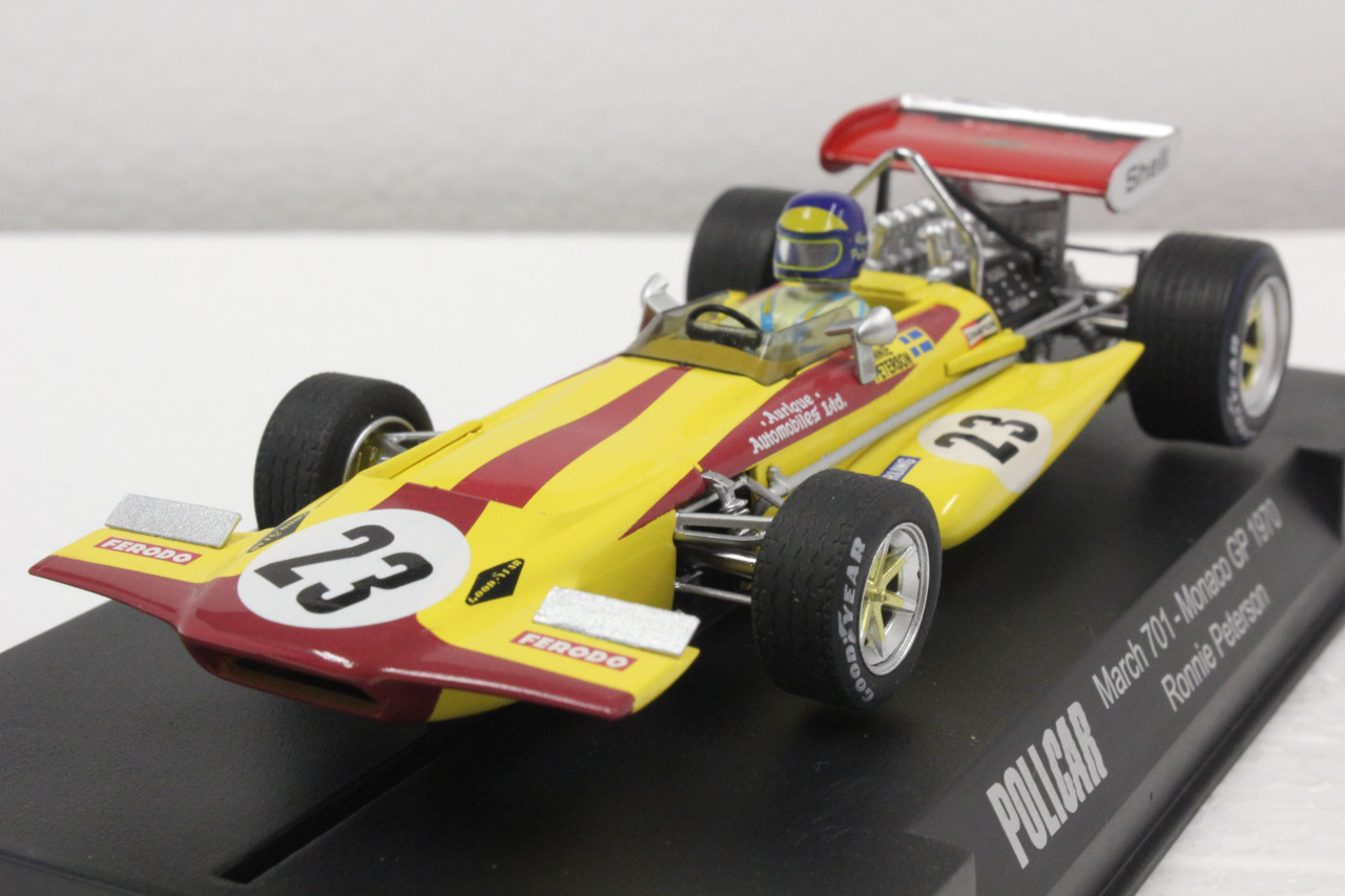 CAR04C Policar March 701 Monaco GP 1970 Ronnie Peterson, #23 1:32 Slot Car