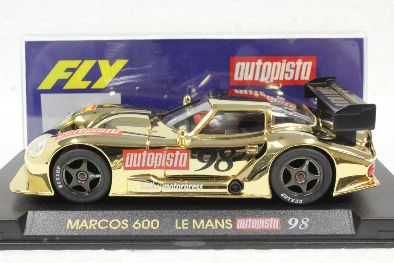 E22 Fly Marcos LM600 Le Mans Autopista 1998 Gold, #98 1:32 Slot