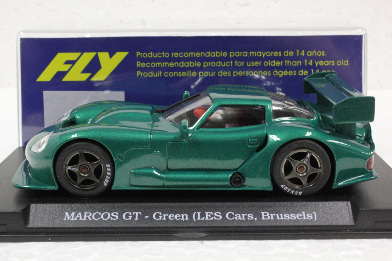 E23 Fly Marcos LM600 GT Green Les Car Brussels 1:32 Slot Car