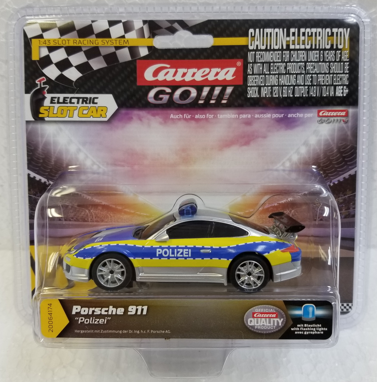 64174 Carrera GO!!! Porsche 911 Polizei Police 1:43 Slot Car