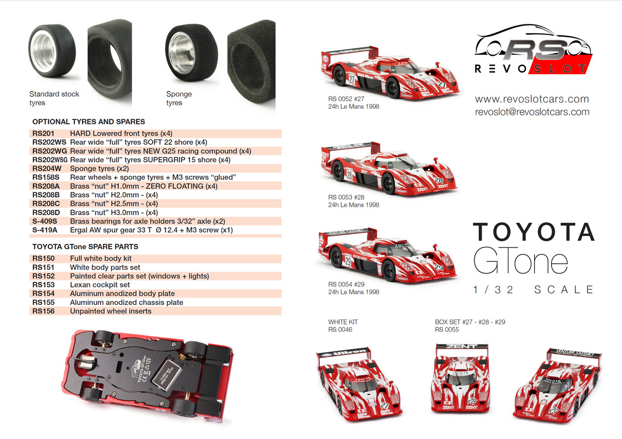 RS0055 RevoSlot Toyota GT1 Serial Numbered Triple-Pack 1:32 Slot