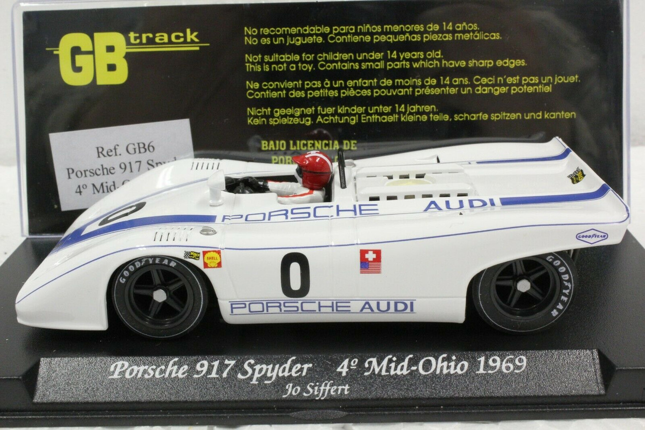 GB6 GB Track by Fly Porsche 917 Spyder Mid- Ohio 1969, #0 1:32 Slot Car