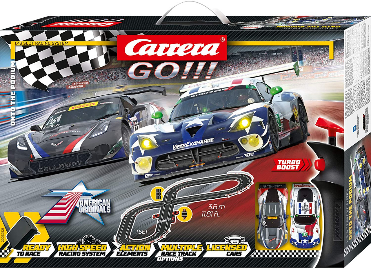 62521 Carrera GO!!! Onto the Podium 1:43 Slot Car Set - Great Traditions