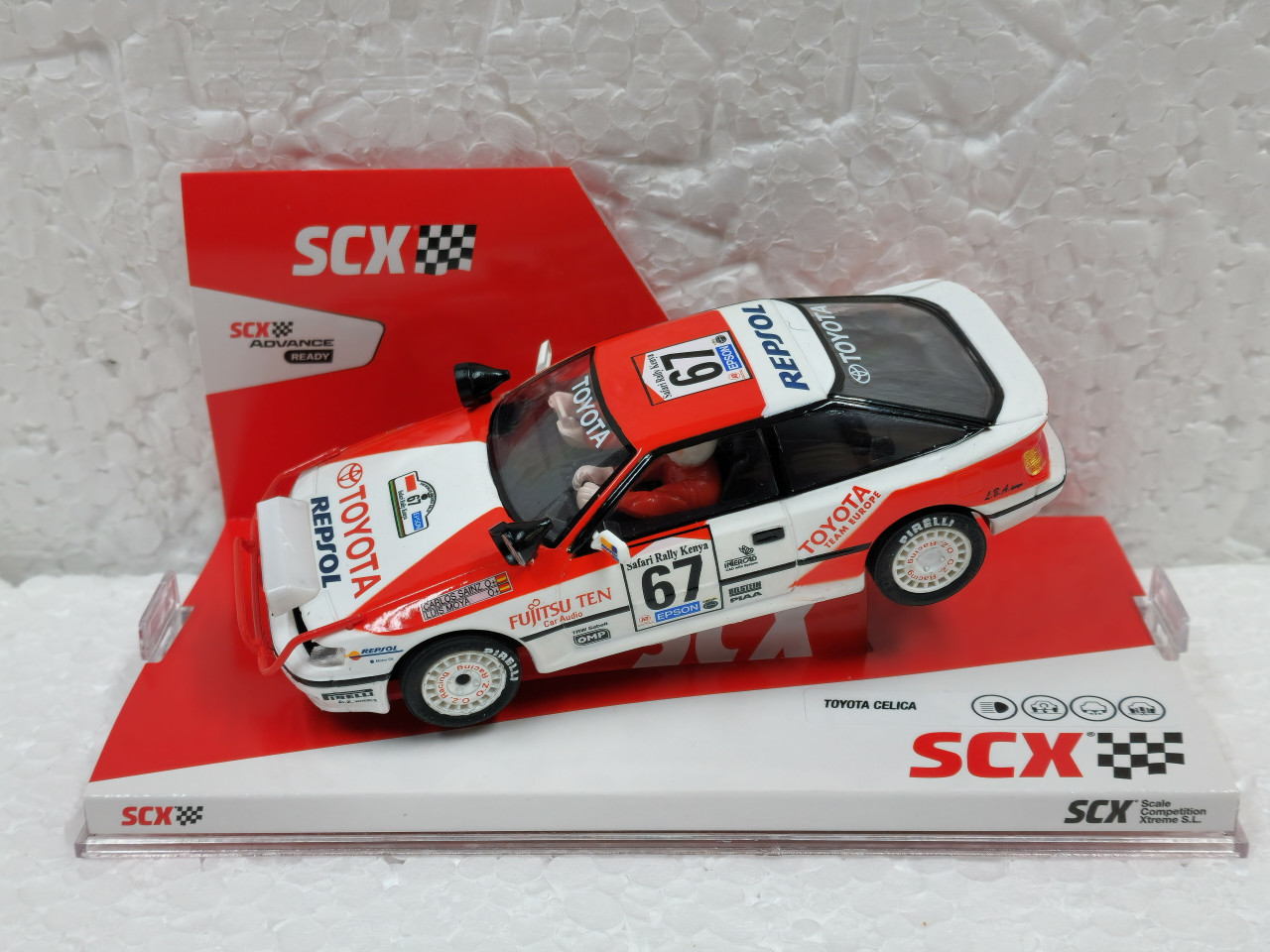 U10396X300 SCX Toyota Celica Safari, #2 with Lights 1:32 Slot Car