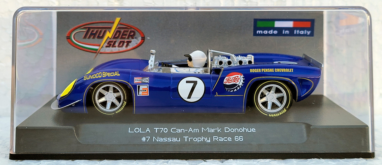 CA00205S/W Thunderslot Lola T70 Can-Am Mark Donohue Nassau Trophy Race  1966, #7 1:32 Slot Car