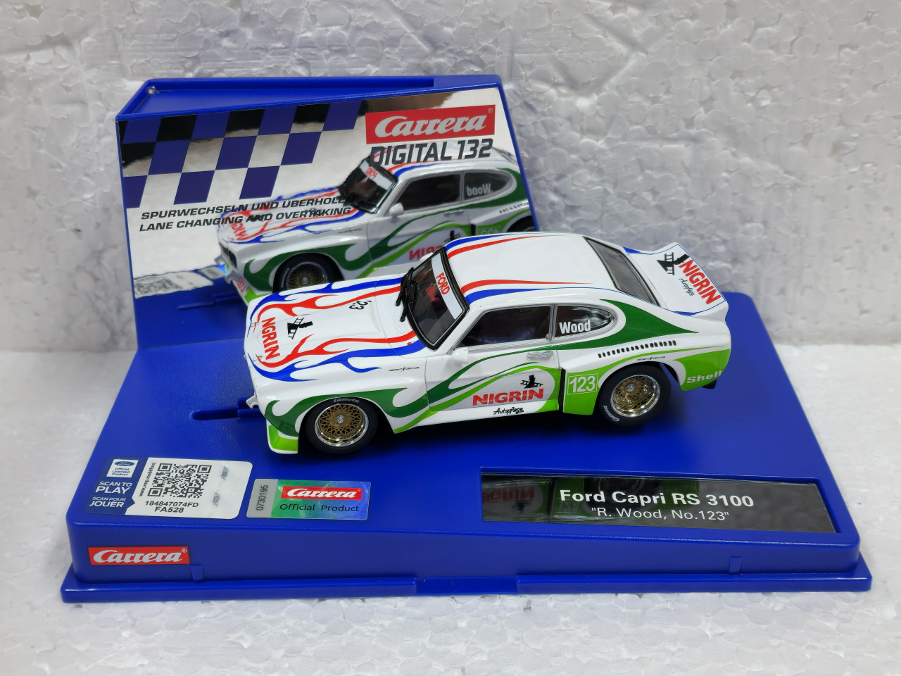 31046 Carrera Digital 132 Ford Capri RS 3100 R. Wood, #123 1:32 Slot Car