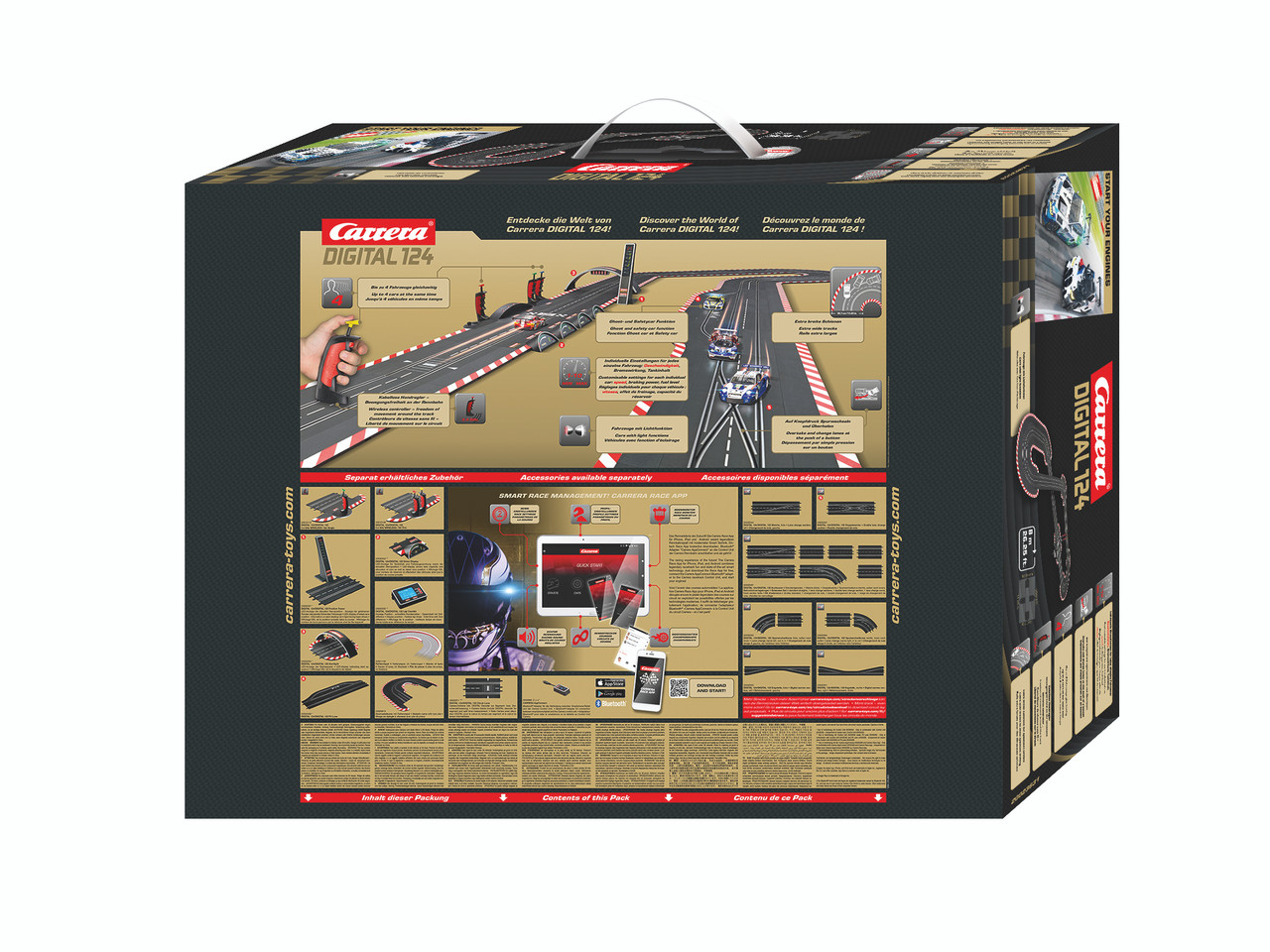 Carrera Digital Electric Slot Car Racing Track Set Includes Two Cars & Two  Dual-Speed, D124 Start Your Engines