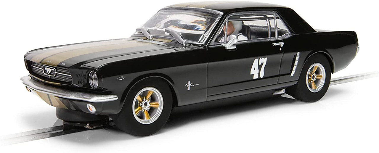 C4405 Scalextric Ford Mustang Black and Gold, #47 1:32 Slot Car