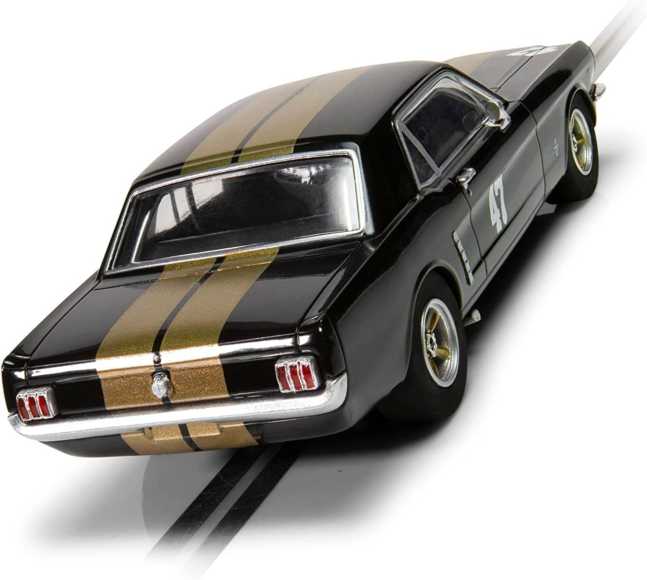 C4405 Scalextric Ford Mustang Black and Gold, #47 1:32 Slot Car