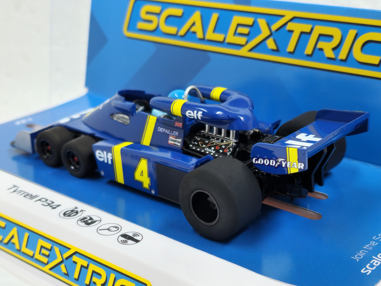 C4328 Scalextric Tyrrell P34 1976 Spanish GP, #4 1:32 Slot Car