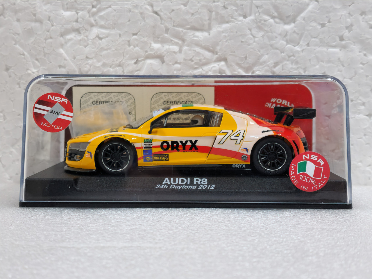 スパーク　アウディR8　GRAN-AM　#74　24hr Daytona2012 0065AW NSR Audi R8 24h Daytona 2012 Oryx, #74 1:32 Slot Car