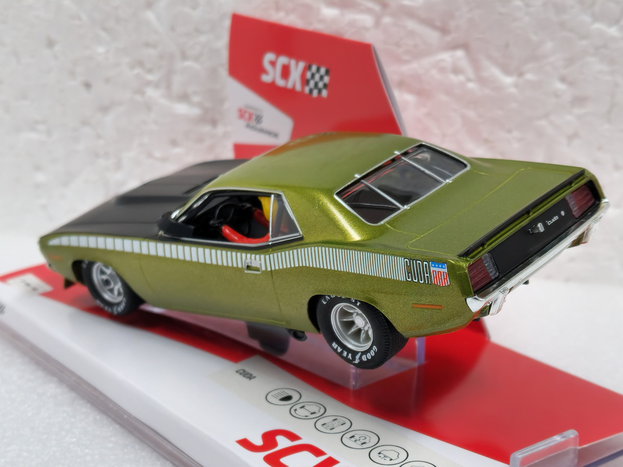ホビーラジコン 1970cuda SCX 1/32 Scale 1970 Plymouth Cuda Slot Car - Trans Am Fire Blue