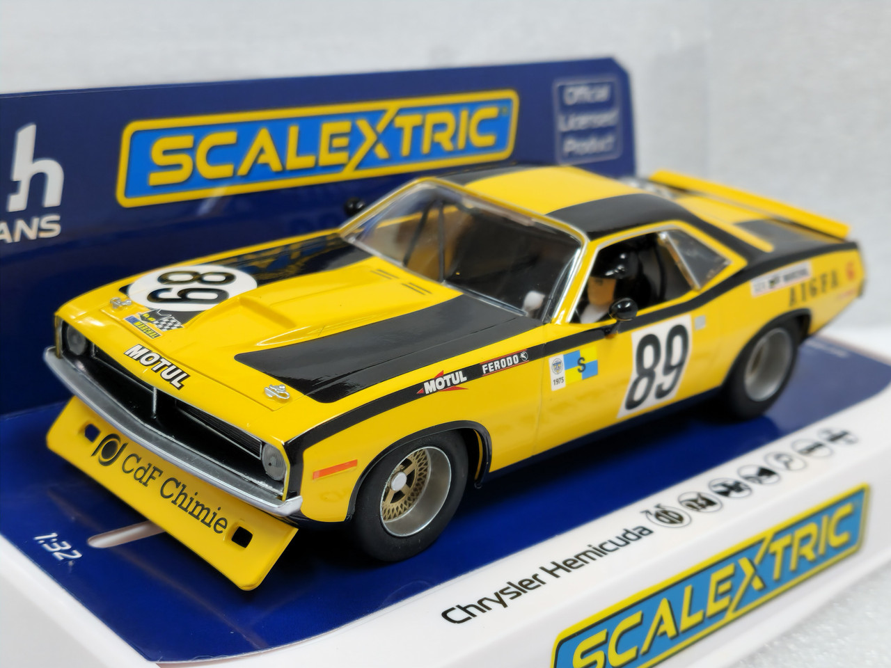 C4345 Scalextric Chrysler Hemicuda Le Mans 1975, #89 1:32 Slot Car