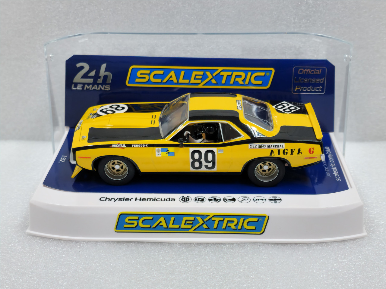 C4345 Scalextric Chrysler Hemicuda Le Mans 1975, #89 1:32 Slot Car