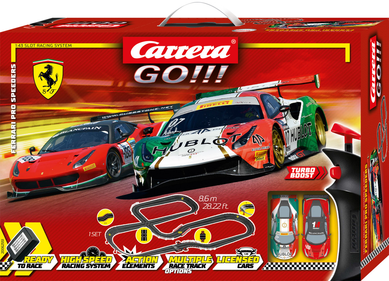 62551 Carrera GO!!! Ferrari Pro Speeders Set 1:43 Slot Car Set