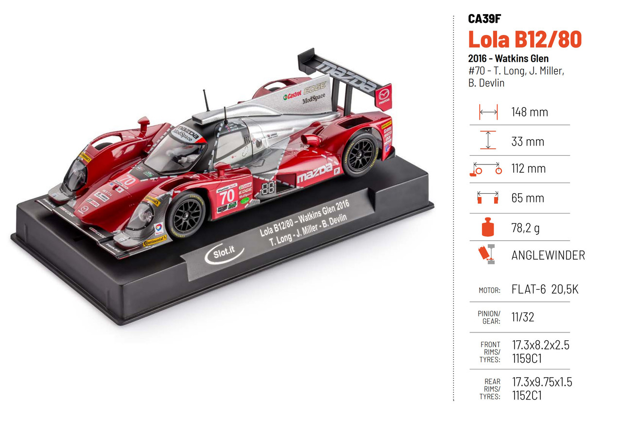 Slot it　1/32 スロットカー　CA39e◆LOLA B12/80 1/32 Slot.it CA39e Lola B1280 - LMP - 12h Sebring 2014 Slot