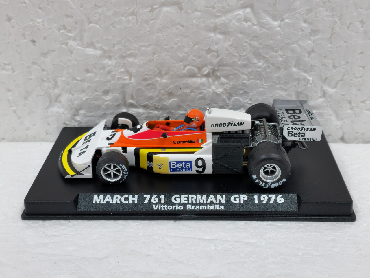 A2043F Fly March 761 F1 German GP 1976, #9 1:32 Slot Car w/figure