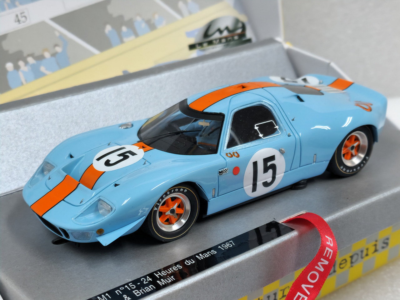 Slot Car Mirage Ford M1 N°14 – Le Mans 1967 – Échelle 1/32 – Le Mans Miniatures – Occasion état Neuf