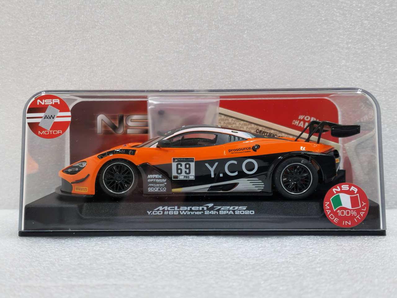 0407AW NSR McLaren 720S GT3 Y.CO 24H Spa 2020, #69 1:32 Slot Car