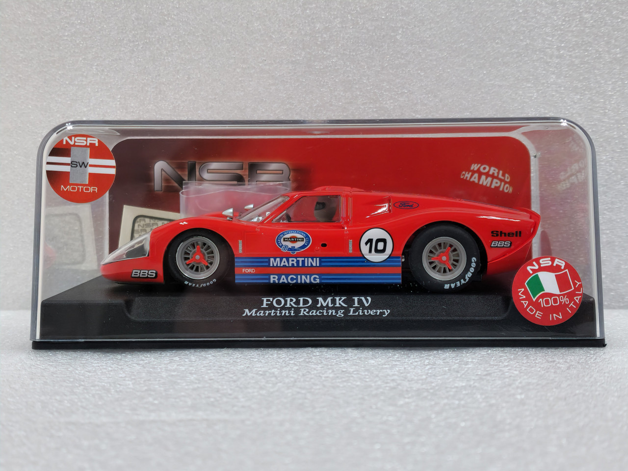 0410SW NSR Ford MKIV Martini Racing Red, #10 1:32 Slot Car - Great