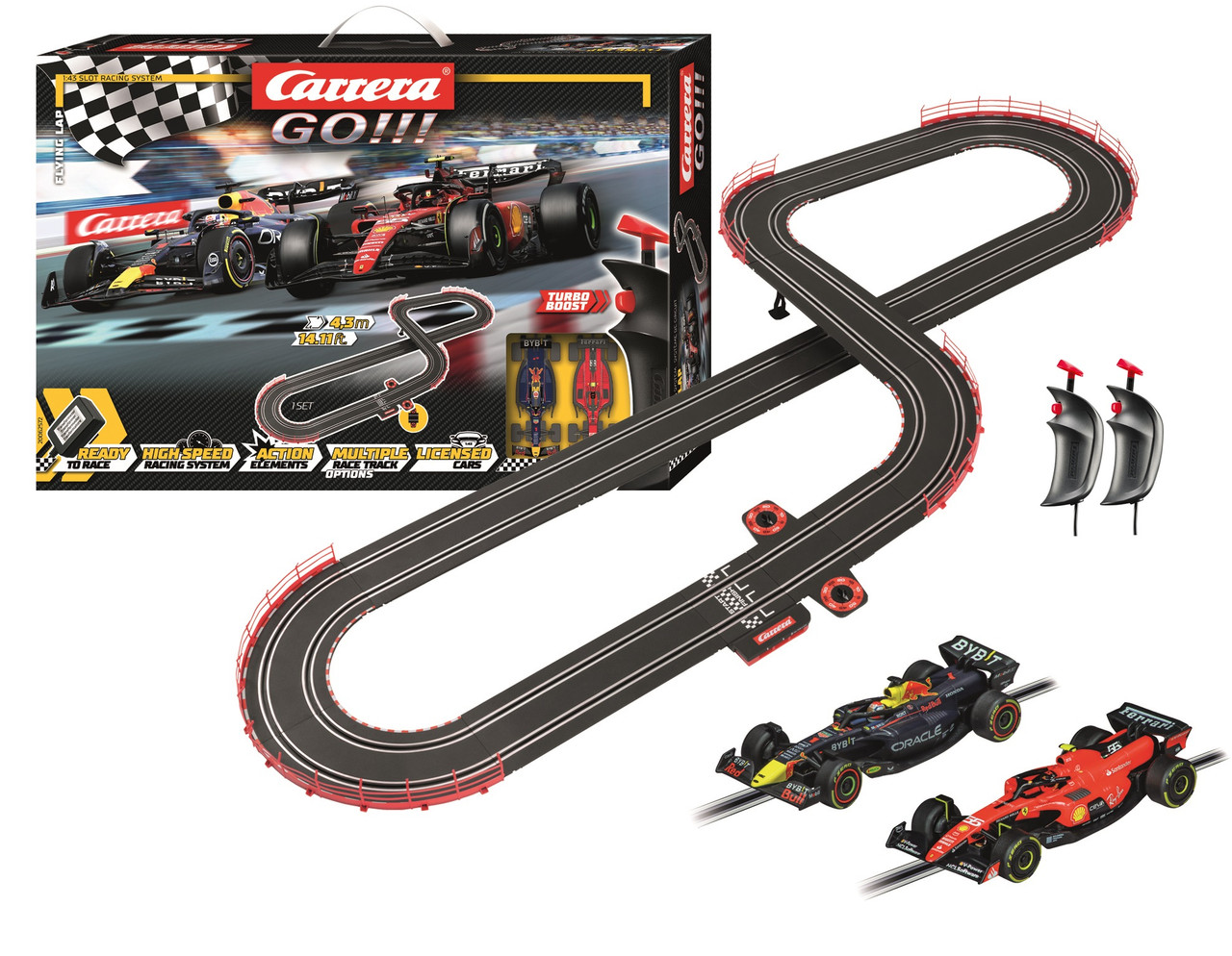62572 Carrera GO!!! Flying Lap 1:43 Slot Car Set - Great Traditions