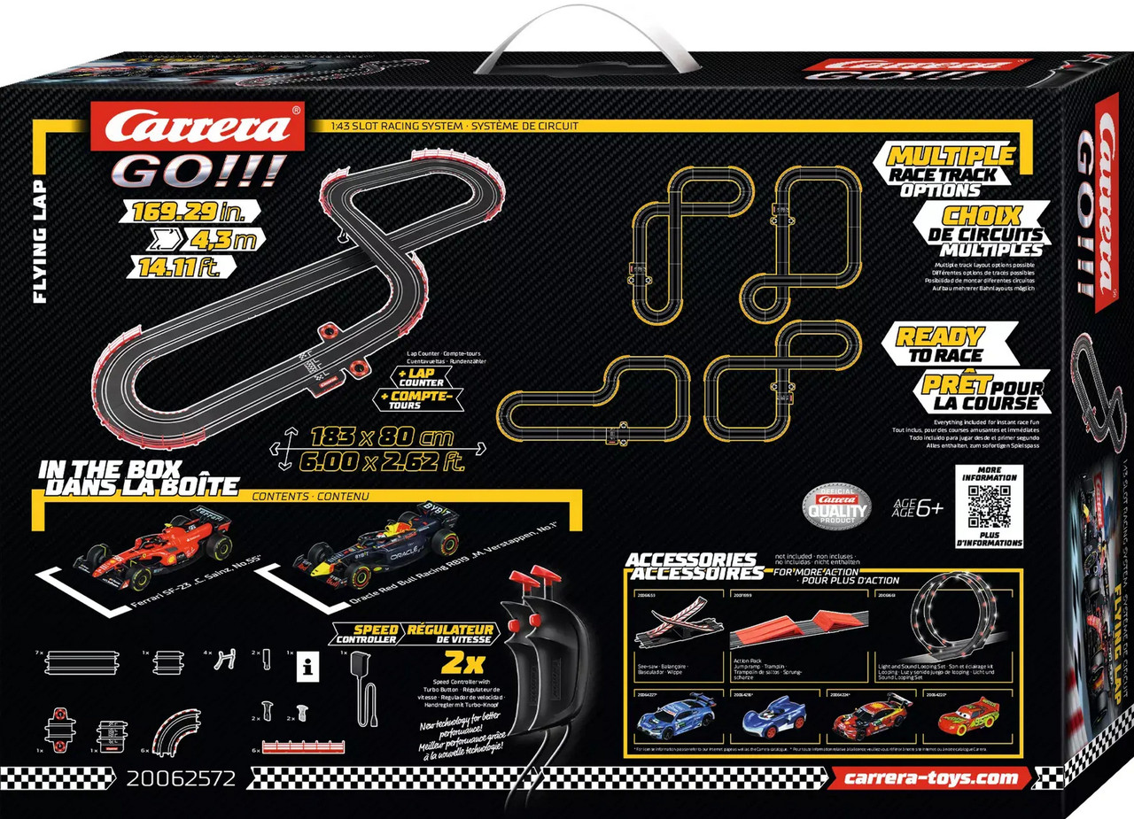 62572 Carrera GO!!! Flying Lap 1:43 Slot Car Set - Great Traditions