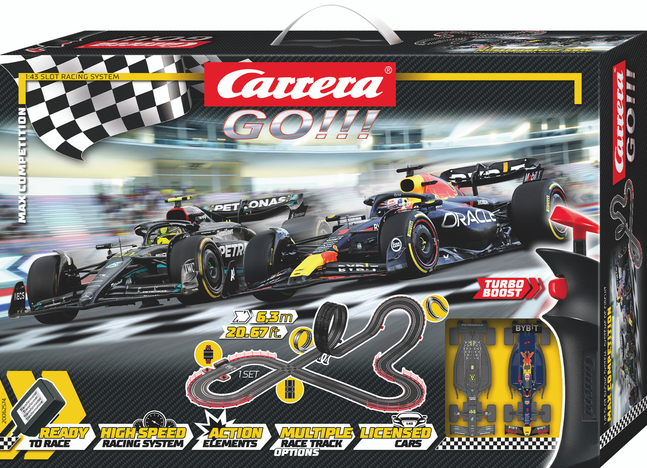 62574 Carrera GO!!! Max Competition 1:43 Slot Car Set - Great