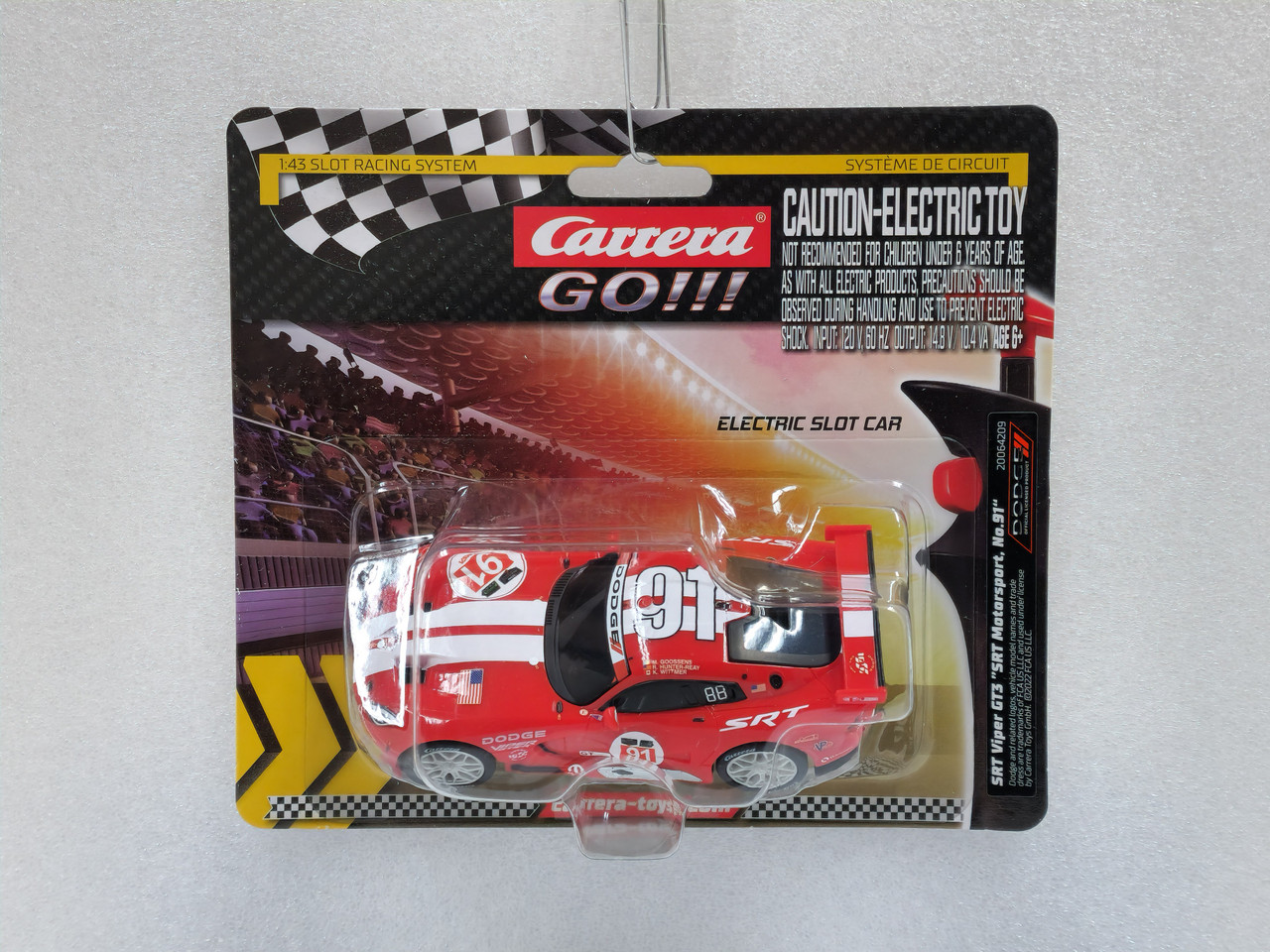 64209 Carrera GO!!! Viper GT3 SRT Motorsport, #91 1:43 Slot Car 