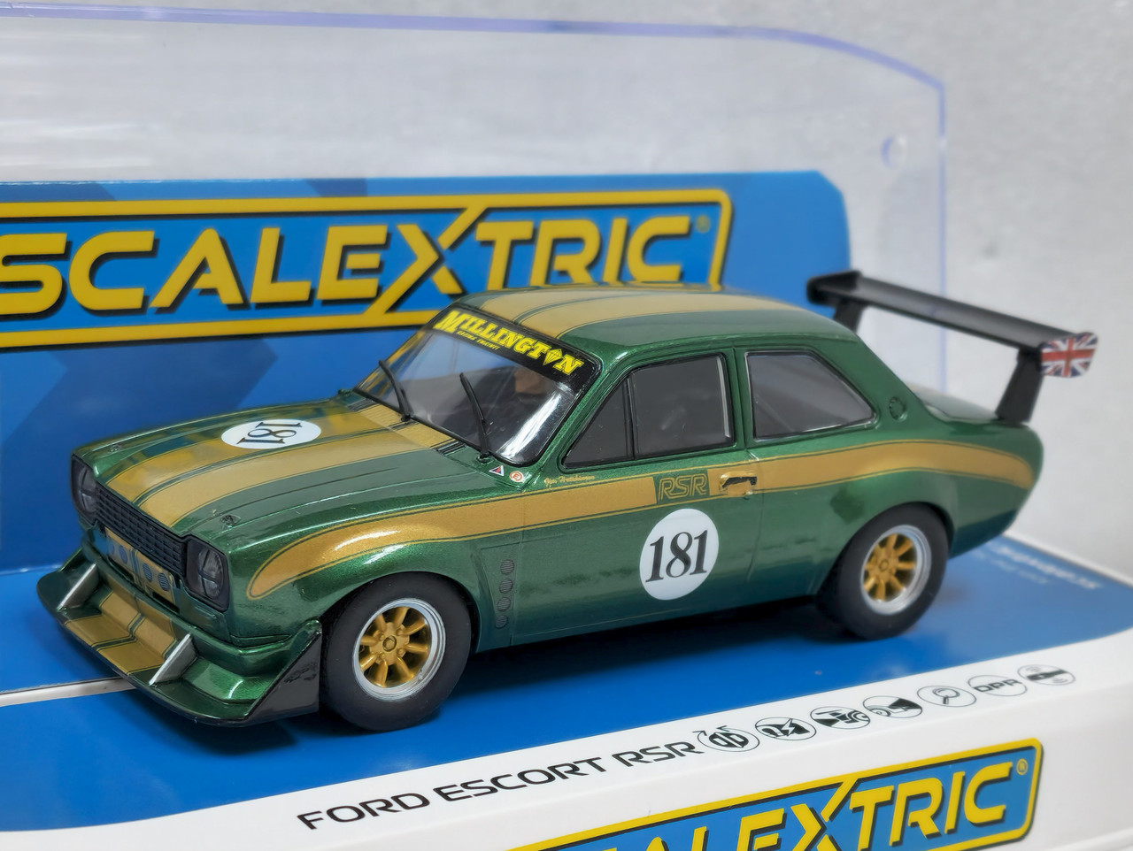 C4511 Scalextric Ford Escort RSR Jim Hutchinson, #181 1:32 Slot