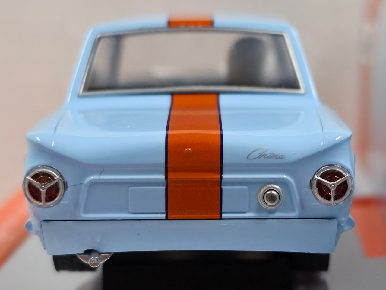 C4669 Scalextric Ford Lotus Cortina Gulf Edition, #911 1:32 Slot