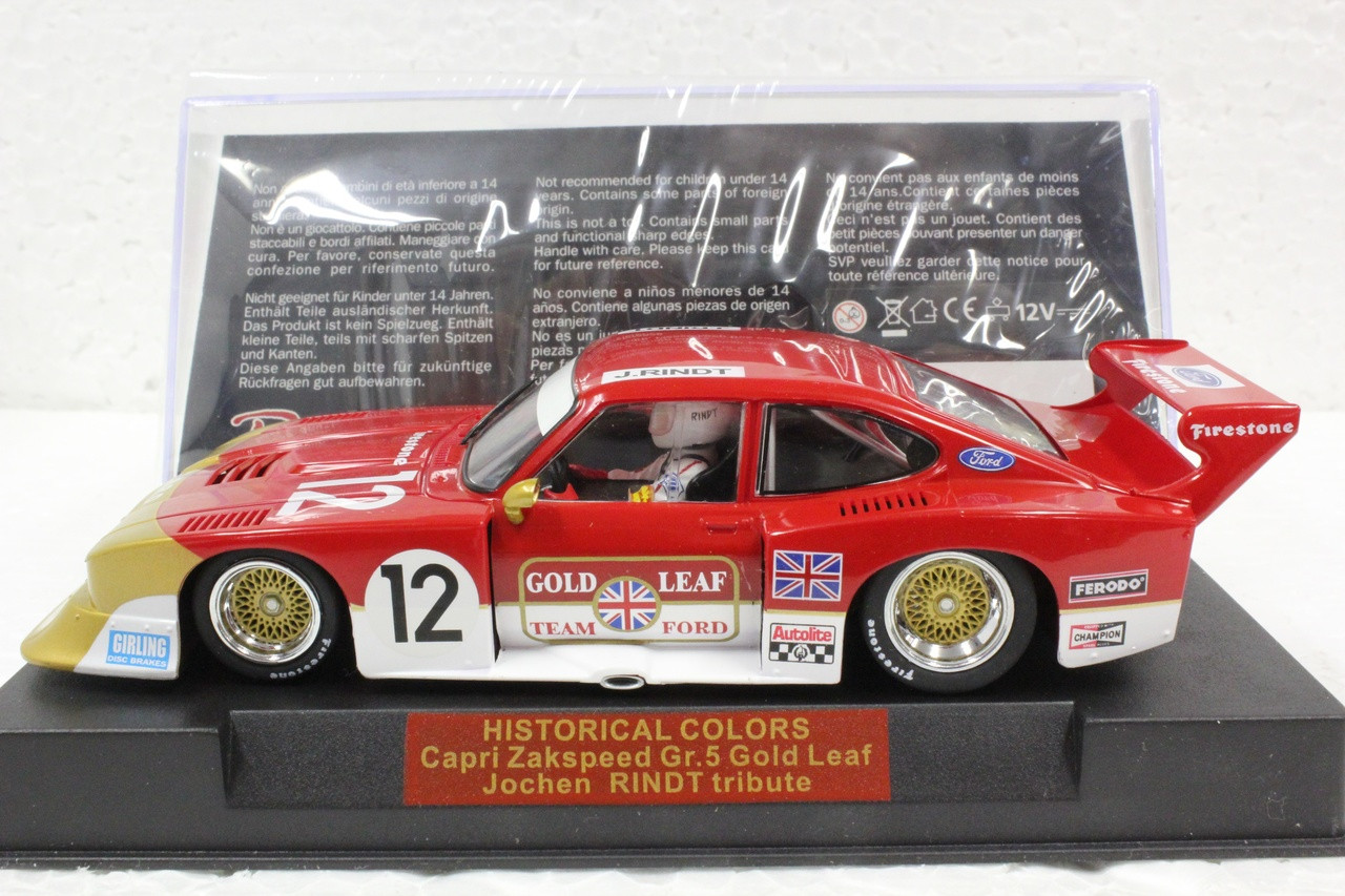 SWHC02 Racer Sideways Capri Zakspeed Group 5 Gold Leaf Historical Colors  #12, Jochen Rindt Tribute 1:32 Slot Car