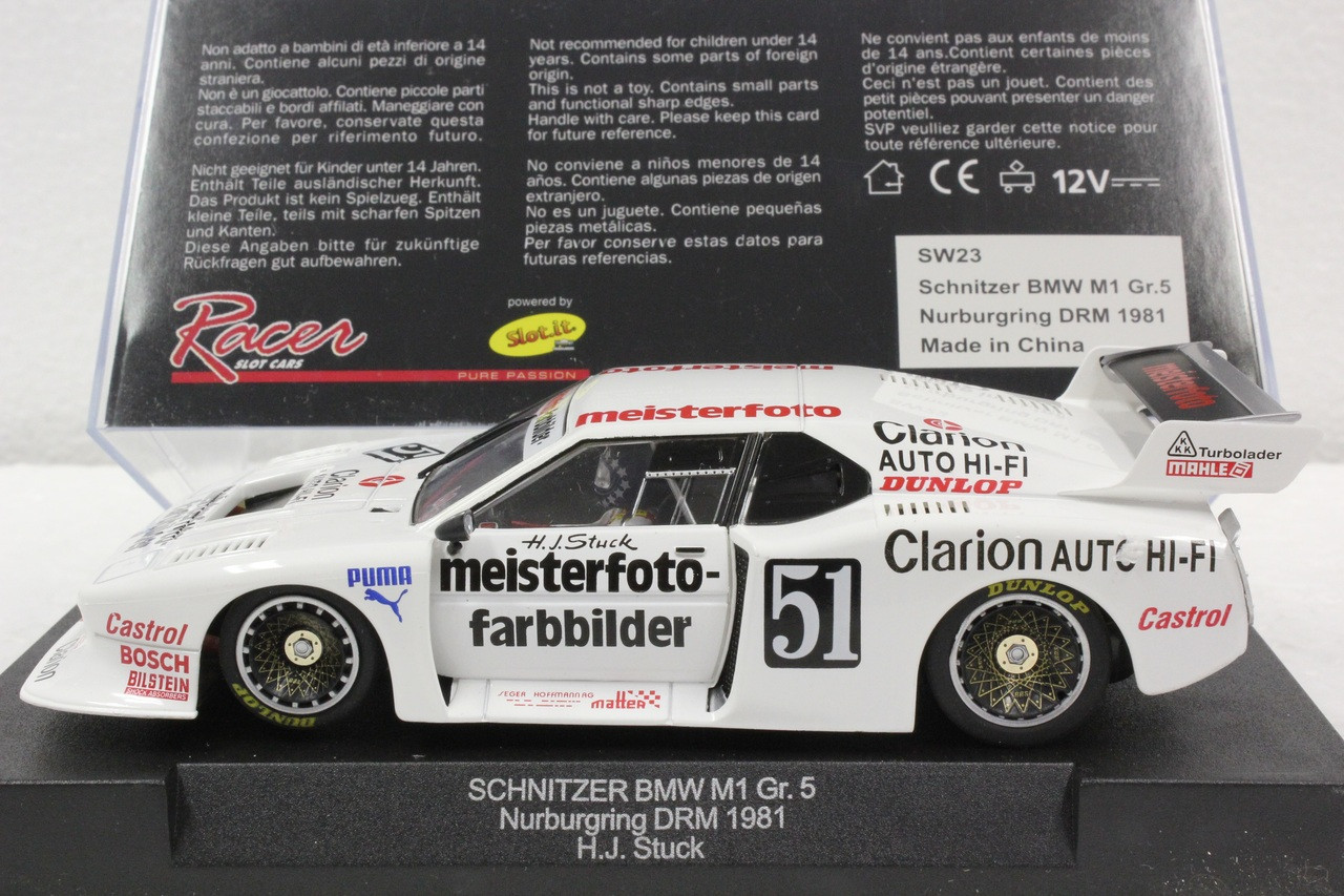 SW23 Racer Sideways Schnitzer BMW M1 Group 5 Nurburgring DRM 1981, #51 1:32  Slot Car