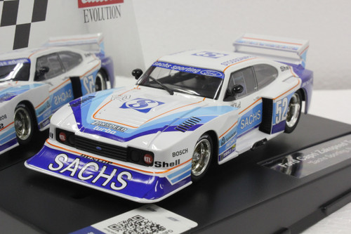 27568 Carrera Evolution Ford Capri Zakspeed Turbo Sachs Sporting, #52, 1:32 Slot Car