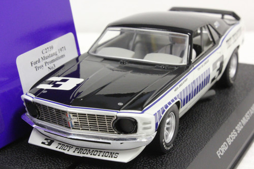 C2739 Scalextric 1971 Ford Mustang Boss 302 Troy Promotions, #3 1:32 Slot Car