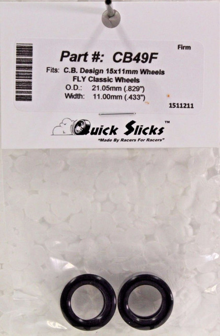 CB49F Quick Slicks Silicone Tires for Fly 15x11mm Classic Wheel 1:32 Slot Car Part